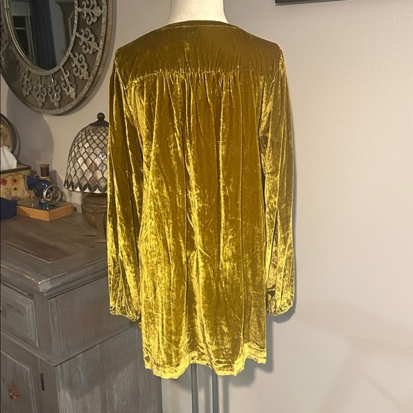 Anthropologie Long Sleeve Velvet Lace Babydoll Top - Picture 5 of 9